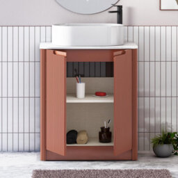 Royal Bathrooms Avenza 700mm Terracotta Clay Floor Standing Bathroom Vanity Unit 2 Door With Peak Basin - thumbnail 5