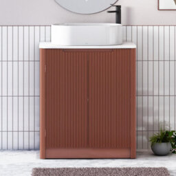 Royal Bathrooms Avenza 700mm Terracotta Clay Floor Standing Bathroom Vanity Unit 2 Door With Peak Basin - thumbnail 1