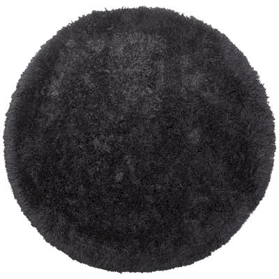 Beliani Shaggygy Rug Cide Black 140 Cm - image 1