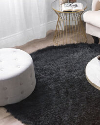 Beliani Shaggygy Rug Cide Black 140 Cm - thumbnail 2