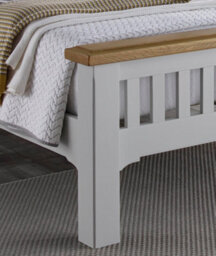 Save On Goods UK 6Ft Super King Real Oak & Light Grey Solid,strong,wood Bed Frame.wooden Bedstead - thumbnail 6