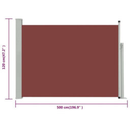 Berkfield Patio Retractable Side Awning 120X500 Cm Brown - thumbnail 8