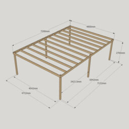 Rutland County Garden Furniture Garden Pergola 6 Posts - Wood - L480 X W720 X H270 Cm - Light Green - thumbnail 5