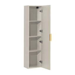 Impact Furniture Tall Bathroom Cabinet Wall Storage Unit Beige Cashmere Fluted Ribbed Slim Adel - thumbnail 8