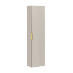 Impact Furniture Tall Bathroom Cabinet Wall Storage Unit Beige Cashmere Fluted Ribbed Slim Adel - thumbnail 7
