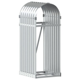 Walplus Log Holder Silver 40X45X100 Cm Galvanised Steel - thumbnail 2