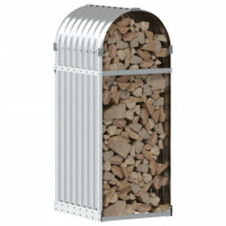 Walplus Log Holder Silver 40X45X100 Cm Galvanised Steel - thumbnail 3