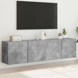 Berkfield Tv Cabinets Wall-Mounted 2 Pcs Concrete Grey 80X30X41 Cm - thumbnail 1