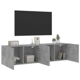 Berkfield Tv Cabinets Wall-Mounted 2 Pcs Concrete Grey 80X30X41 Cm - thumbnail 5