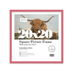 "20X20"" Pink Picture Frame - 20X20"" Square Frame With 19X19"" Mount For 20X20""/19X19"" Pictures Classic Style Photo Display, 1 Pack" - thumbnail 1