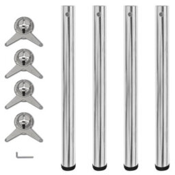 Berkfield Sturdy4 Height Adjustable Table Legs Chrome 710 mm - thumbnail 2