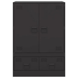Berkfield Highboard Black 67X39X95 Cm Steel - thumbnail 6