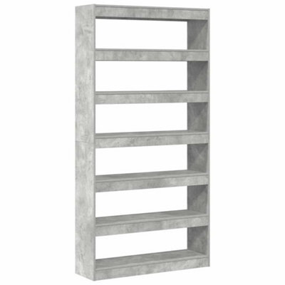 Berkfield Modern Bookcase Grey Engineered Wood 100 X 30 X 198 Cm Bookshelf