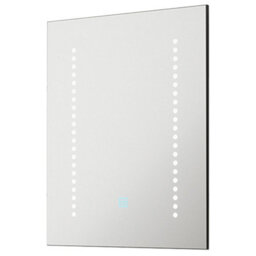390 X 500mm Ip44 Led Bathroom Mirror With Demister And Shaver Socket - Adjustable White Light - thumbnail 1