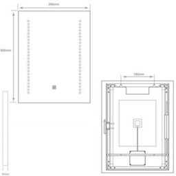 390 X 500mm Ip44 Led Bathroom Mirror With Demister And Shaver Socket - Adjustable White Light - thumbnail 4