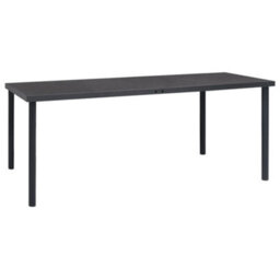 Berkfield 7 Piece Garden Dining Set Black Steel And Textilene - thumbnail 4