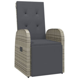 Berkfield 5 Piece Garden Dining Set Grey Poly Rattan&solid Wood Acacia - thumbnail 6