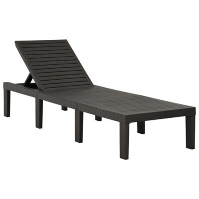 Vidaxl Sun Lounger Plastic Anthracite - image 1