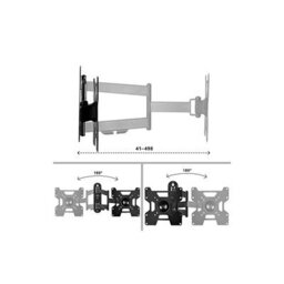 "Duronic Tvb1135 Full Range Tv Bracket, Swivel And Tilt Wall Mount With Vesa 600X400 For Flat Screen Television 23-37""" - thumbnail 3
