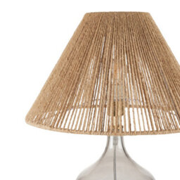 First Choice Lighting Kew - Smokey Tinted Glass Lamp With Natural String Shade - thumbnail 6