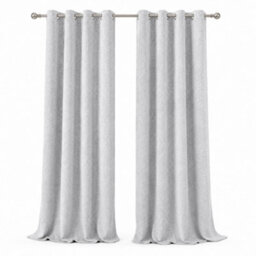Mhg Living 100% Cotton Jacquard Room Darkening Curtains Pair - Thermal Insulated Eyelet Curtains - thumbnail 1