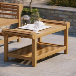 Eterna Deluxe Sir Edwin Lutyens Solid Teak Wood Outdoor Coffee Table - (H) 45Cm X (L) 130Cm - thumbnail 3