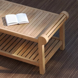 Eterna Deluxe Sir Edwin Lutyens Solid Teak Wood Outdoor Coffee Table - (H) 45Cm X (L) 130Cm - thumbnail 5