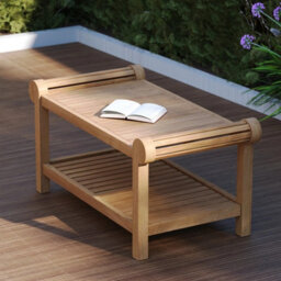 Eterna Deluxe Sir Edwin Lutyens Solid Teak Wood Outdoor Coffee Table - (H) 45Cm X (L) 130Cm - thumbnail 4