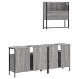 Berkfield 3 Piece Bathroom Furniture Set Grey Sonoma Engineered Wood - thumbnail 8