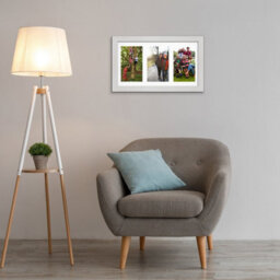 AK Frames 40X20Cm White Ash Modern Multi Photo Frame With White Mount - Holds 3 Apertures (3X) 6X4 Photos - thumbnail 3