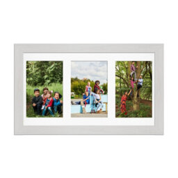 AK Frames 40X20Cm White Ash Modern Multi Photo Frame With White Mount - Holds 3 Apertures (3X) 6X4 Photos - thumbnail 1