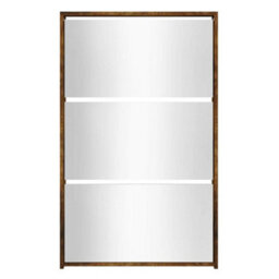 Berkfield Modern Shoe Cabinet With Mirror 3-Layer Smoked Oak 63X17X102.5 Cm - thumbnail 4