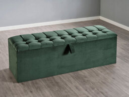Divan Base Direct Portia Ottoman Storage Box 3Ft Single - Plush Velvet Emerald Green - thumbnail 1