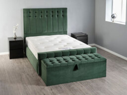 Divan Base Direct Portia Ottoman Storage Box 3Ft Single - Plush Velvet Emerald Green - thumbnail 5