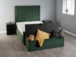 Divan Base Direct Portia Ottoman Storage Box 3Ft Single - Plush Velvet Emerald Green - thumbnail 7