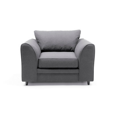 Abakus Direct Darcy Armchair In Dark Grey Linen Fabric - image 1