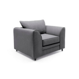 Abakus Direct Darcy Armchair In Dark Grey Linen Fabric - thumbnail 2