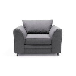 Abakus Direct Darcy Armchair In Dark Grey Linen Fabric - thumbnail 1