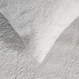 OHS Teddy Fleece Pillowcase Cover Bedding Set 2 X Thermal, 50 X 75Cm - Grey - thumbnail 4