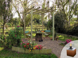 Edecks Traditional Wooden Garden Pergola (W 2700mm X D 2700mm) With Steel Spikes (2.7M) - thumbnail 4