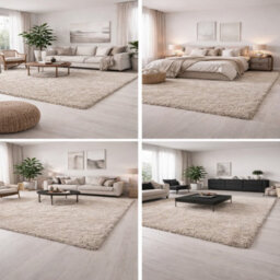 Uetian Light Beige Luxury Plush Area Rug 160X230 Soft Thick 5Cm Pile Modern Home Decor - thumbnail 5