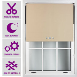 Furnished Triple Square Eyelet Blackout Blind Free Cut Service - Cappuccino (W)90Cm X (L)210Cm - thumbnail 1