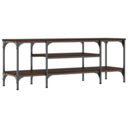 Berkfield Industrial Tv Cabinet Brown Oak 121X35X45 Cm Engineered Wood&iron - thumbnail 6