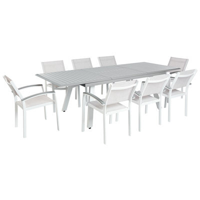 Beliani Garden Dining Set 8 Seater Pereta Metal Grey - image 1