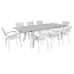Beliani Garden Dining Set 8 Seater Pereta Metal Grey - thumbnail 1