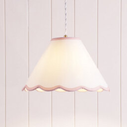 Laura Ashley Ivory & Pink Scalloped Edge Conical Lamp Shade (D)30Cm