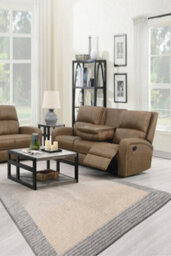 Loft Home Celestine Tan 3 Seater Fabric Manual Recliner Sofa - thumbnail 2