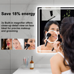 Sline 1000X600mm Bluetooth Led Bathroom Mirror With 3-Colour Modes Demister Pad Digital Clock Magnifying Glass - thumbnail 5