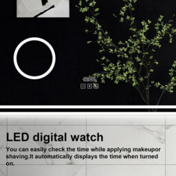 Sline 1000X600mm Bluetooth Led Bathroom Mirror With 3-Colour Modes Demister Pad Digital Clock Magnifying Glass - thumbnail 6