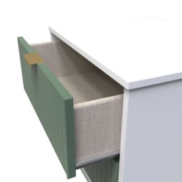 Linear Ready Assembled Matt Green & White No Effect 2 Drawer Wide Bedside Chest (H)505mm (W)395mm (D)415mm - thumbnail 5